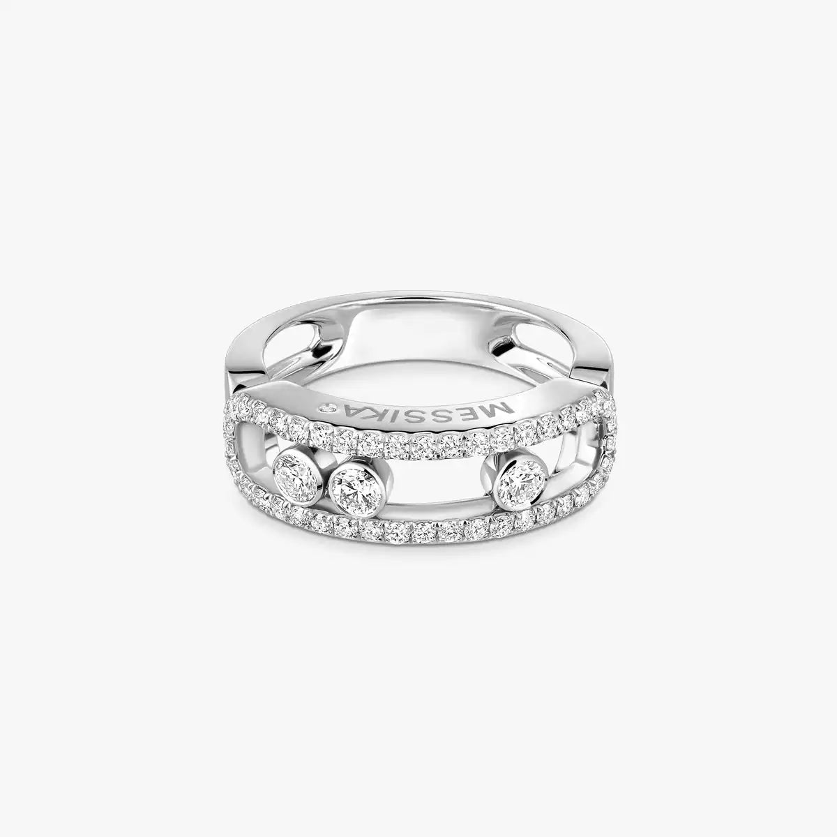 [Aura ]  Move Gold Diamond Pave_ Ring