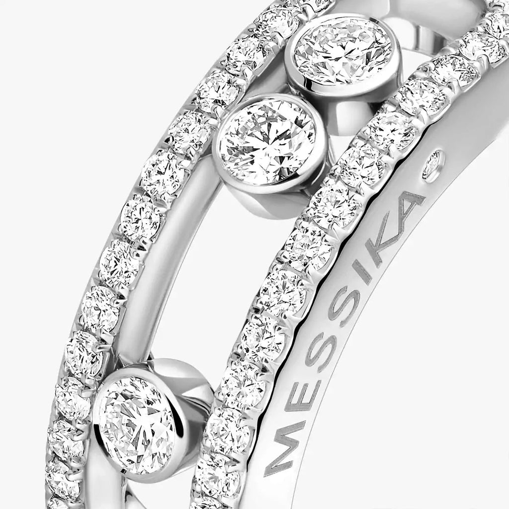 [Aura ]  Move Gold Diamond Pave_ Ring