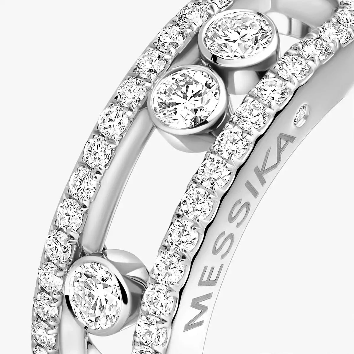 [Aura ]  Move Gold Diamond Pave_ Ring