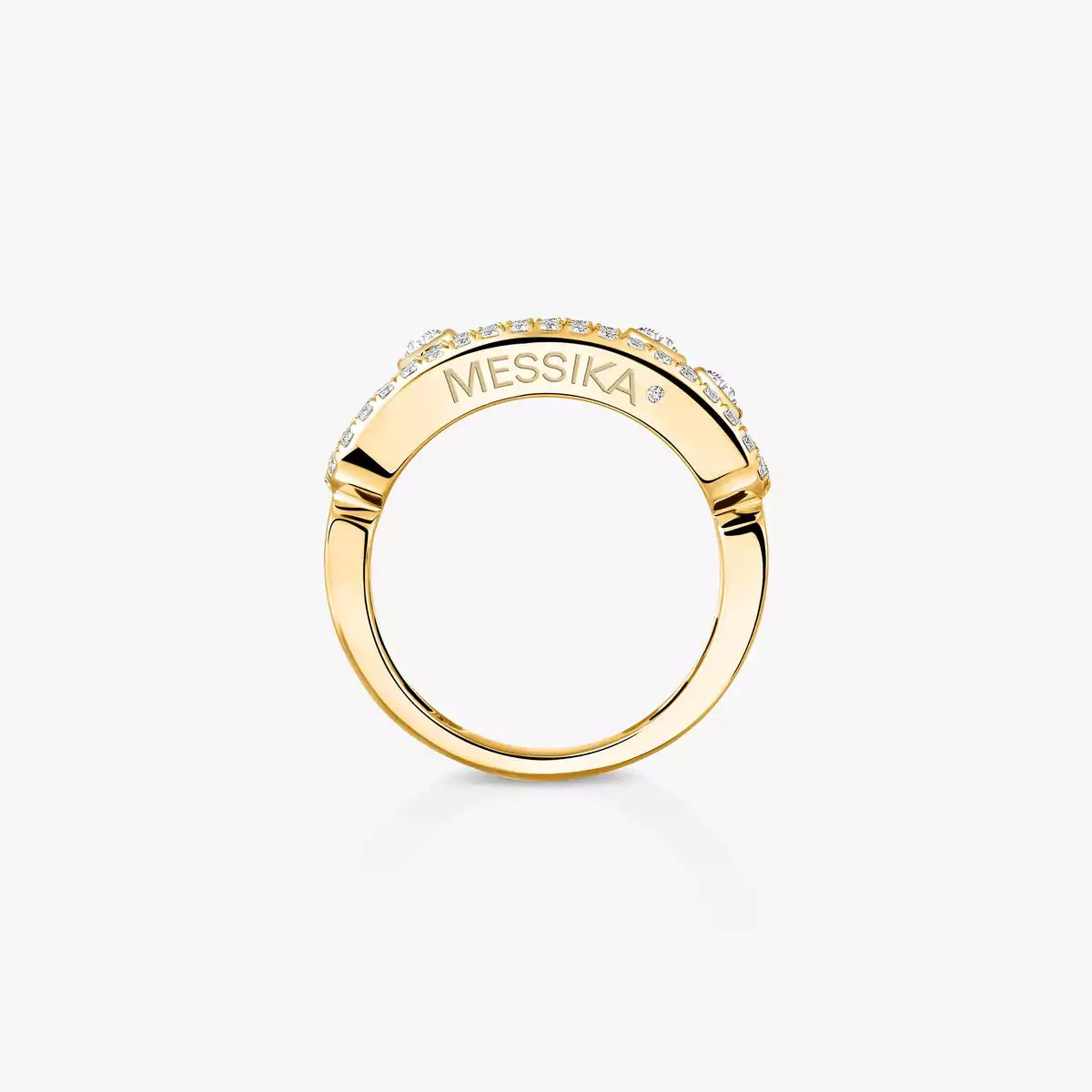 [Aura ]  Move Gold Diamond Pave_ Ring