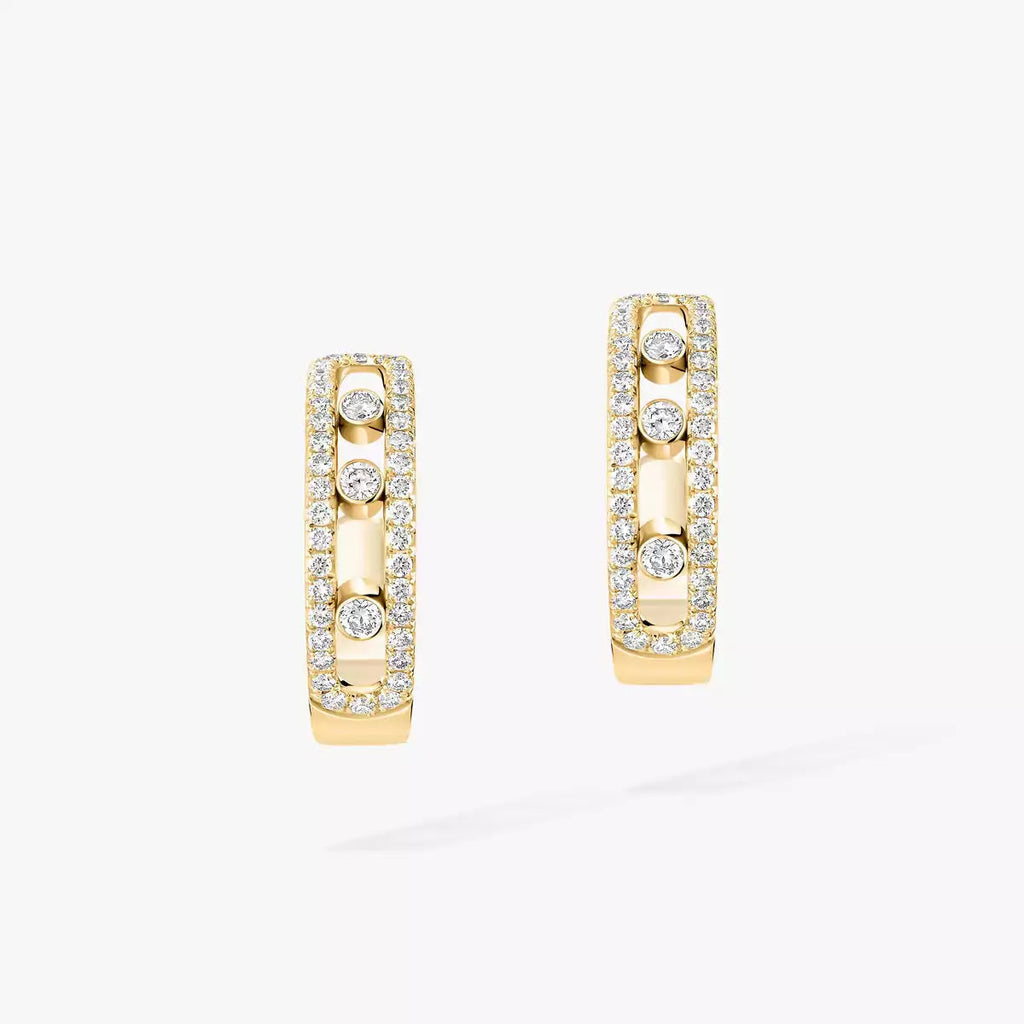 [Aura ]Diamond Pave_ Hoop Earrings Move