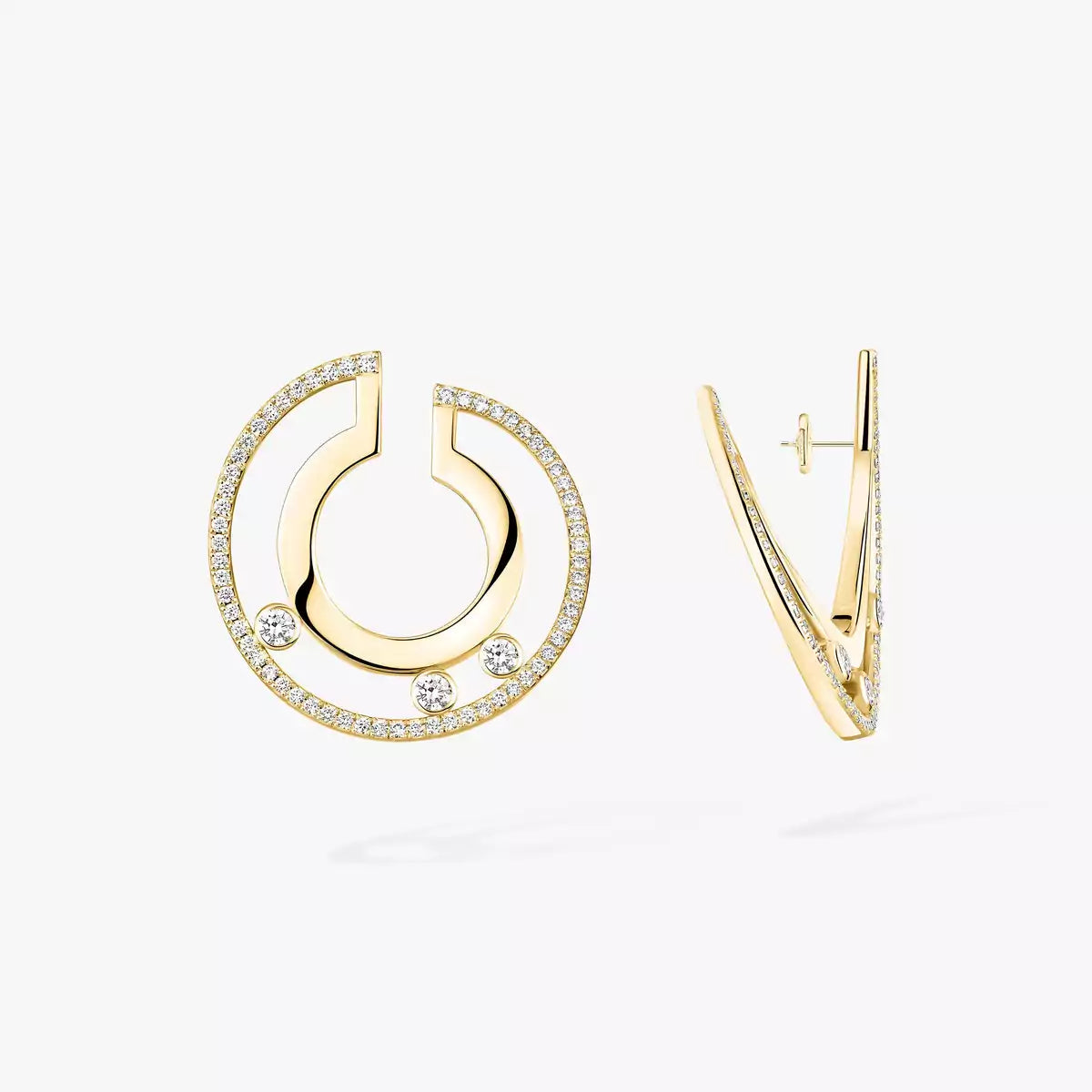 [Aura ]Move Romane Small Diamond Hoop Earrings