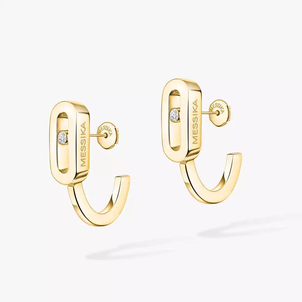 [Aura ]Diamond Mini Hoop Earrings Move Classique