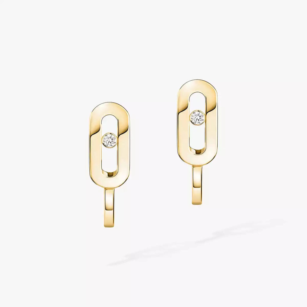 [Aura ]Diamond Mini Hoop Earrings Move Classique