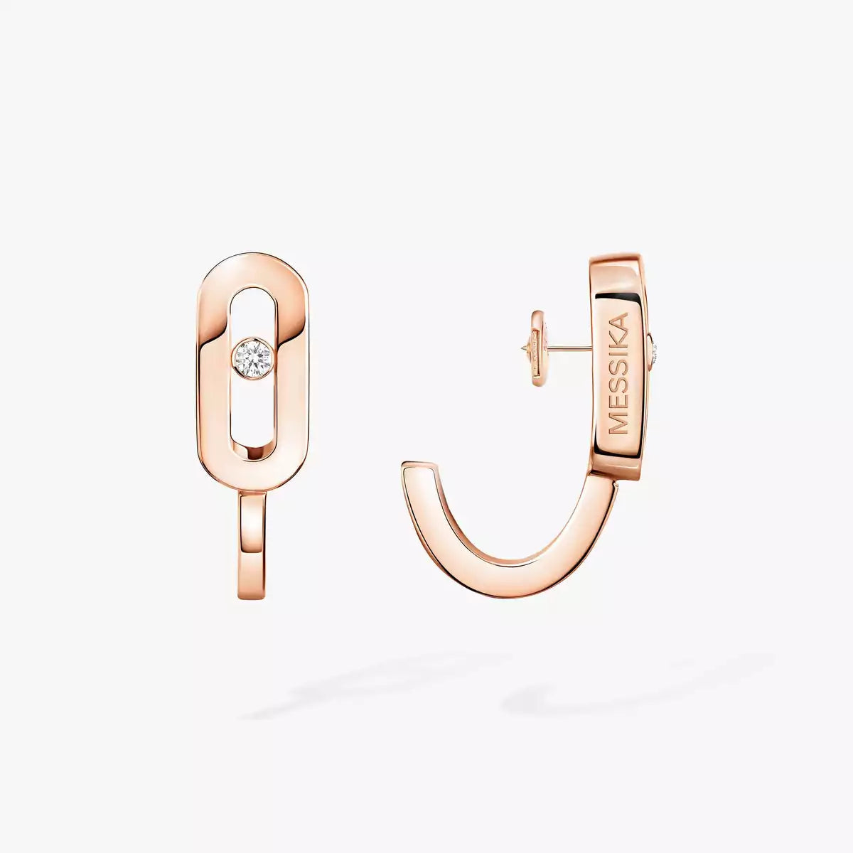 [Aura ]Diamond Mini Hoop Earrings Move Classique