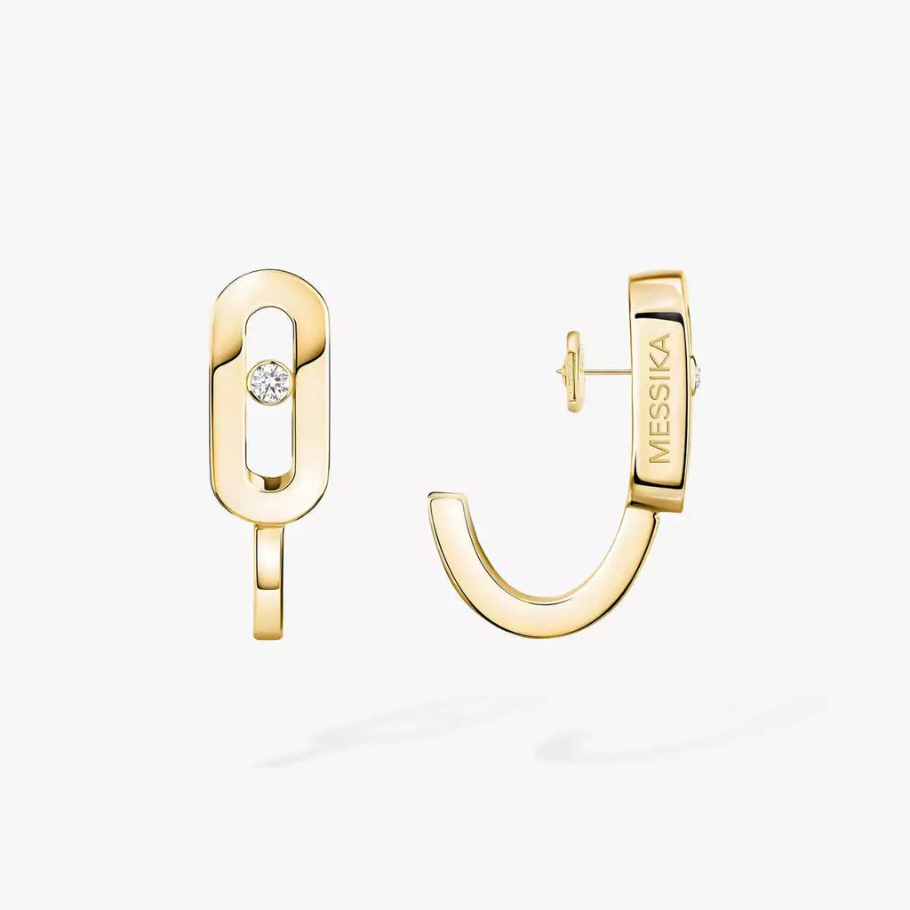 [Aura ]Diamond Mini Hoop Earrings Move Classique