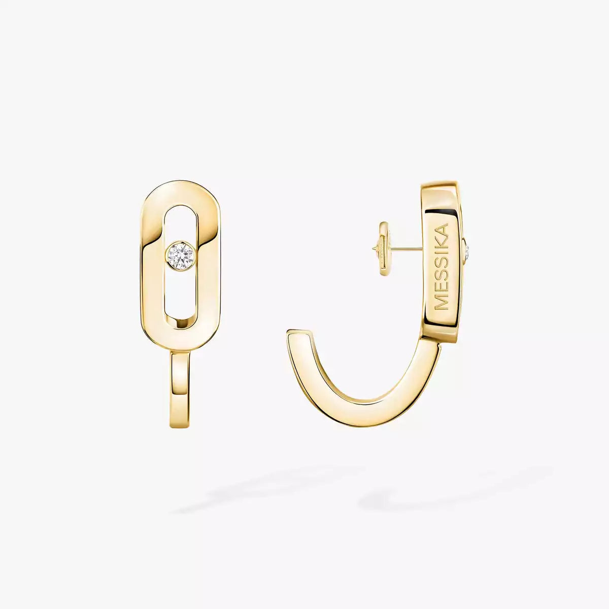 [Aura ]Diamond Mini Hoop Earrings Move Classique