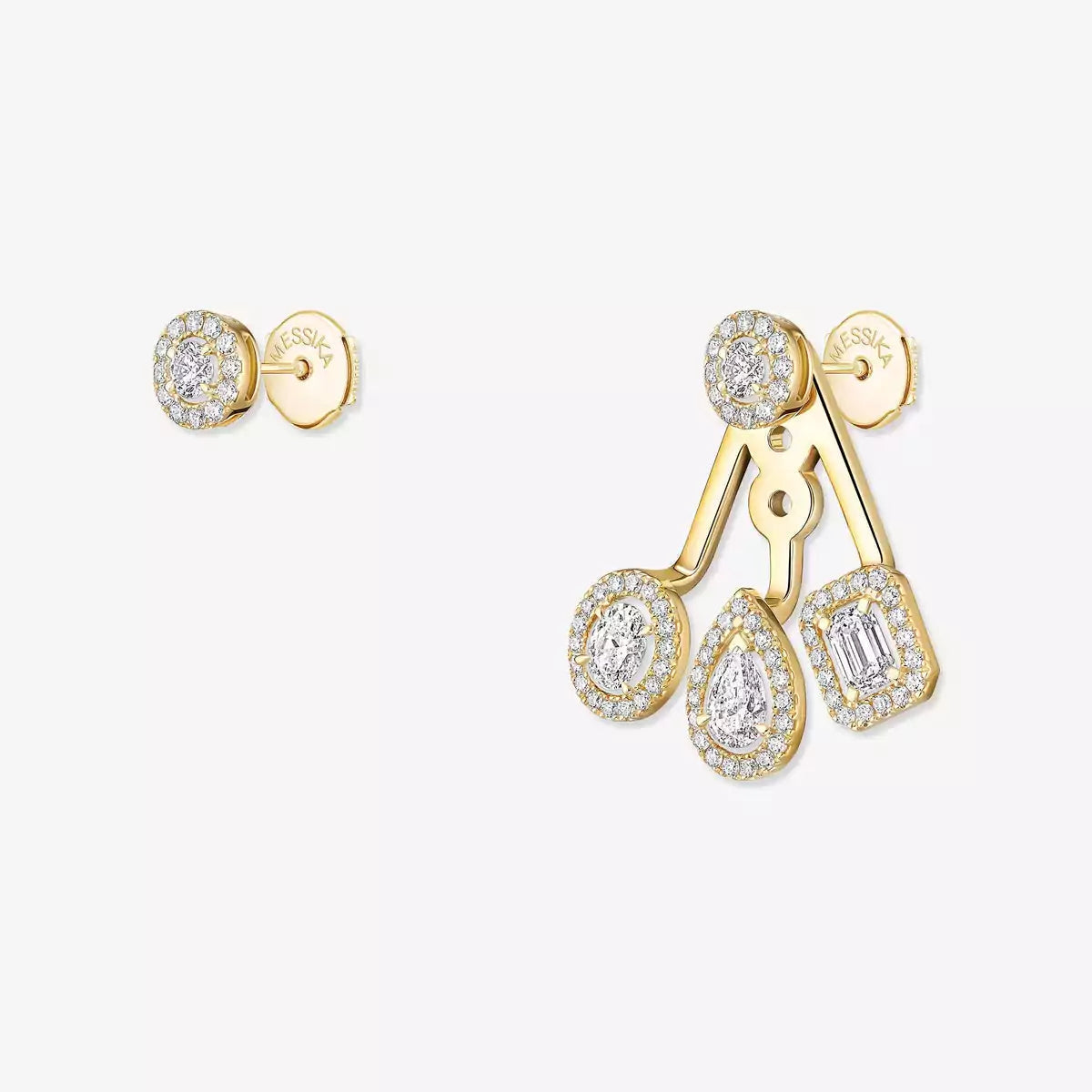 [Aura ] My Twin Trio  Diamond Earrings