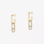 [Aura ]Move Link Diamond Earrings