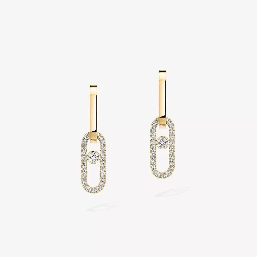 [Aura ]Move Link Diamond Earrings