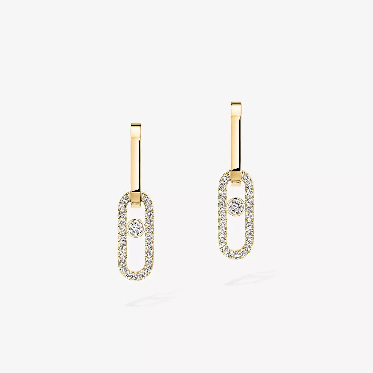 [Aura ]Move Link Diamond Earrings
