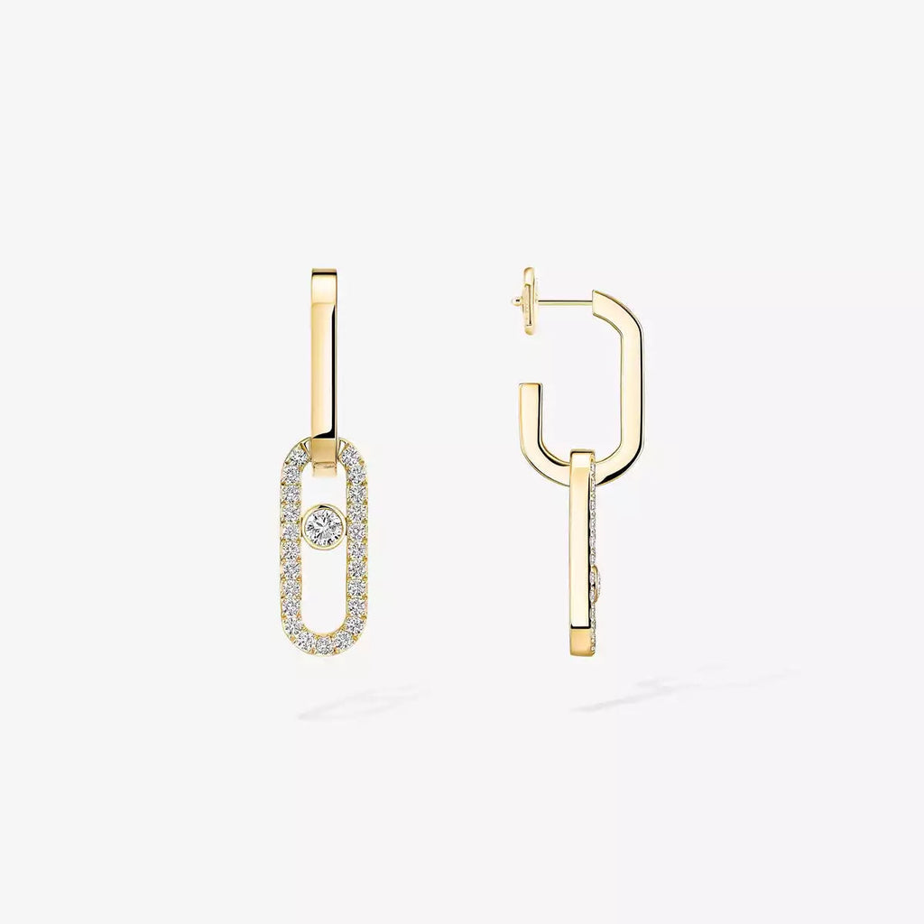 [Aura ]Move Link Diamond Earrings