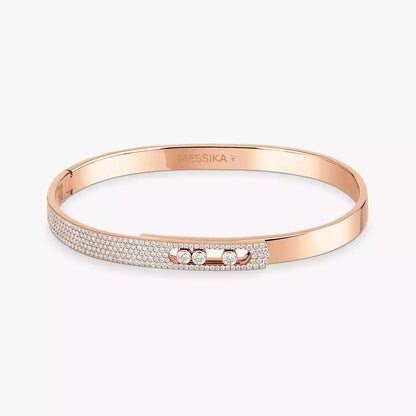 [⭐Aura ]Move Noa Rose Gold Pavé Diamond Bangle Bracelet
