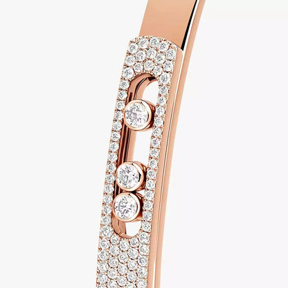 [⭐Aura ]Move Noa Rose Gold Pavé Diamond Bangle Bracelet