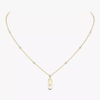 [Aura ]  Move Uno Gold Diamond Long Necklace