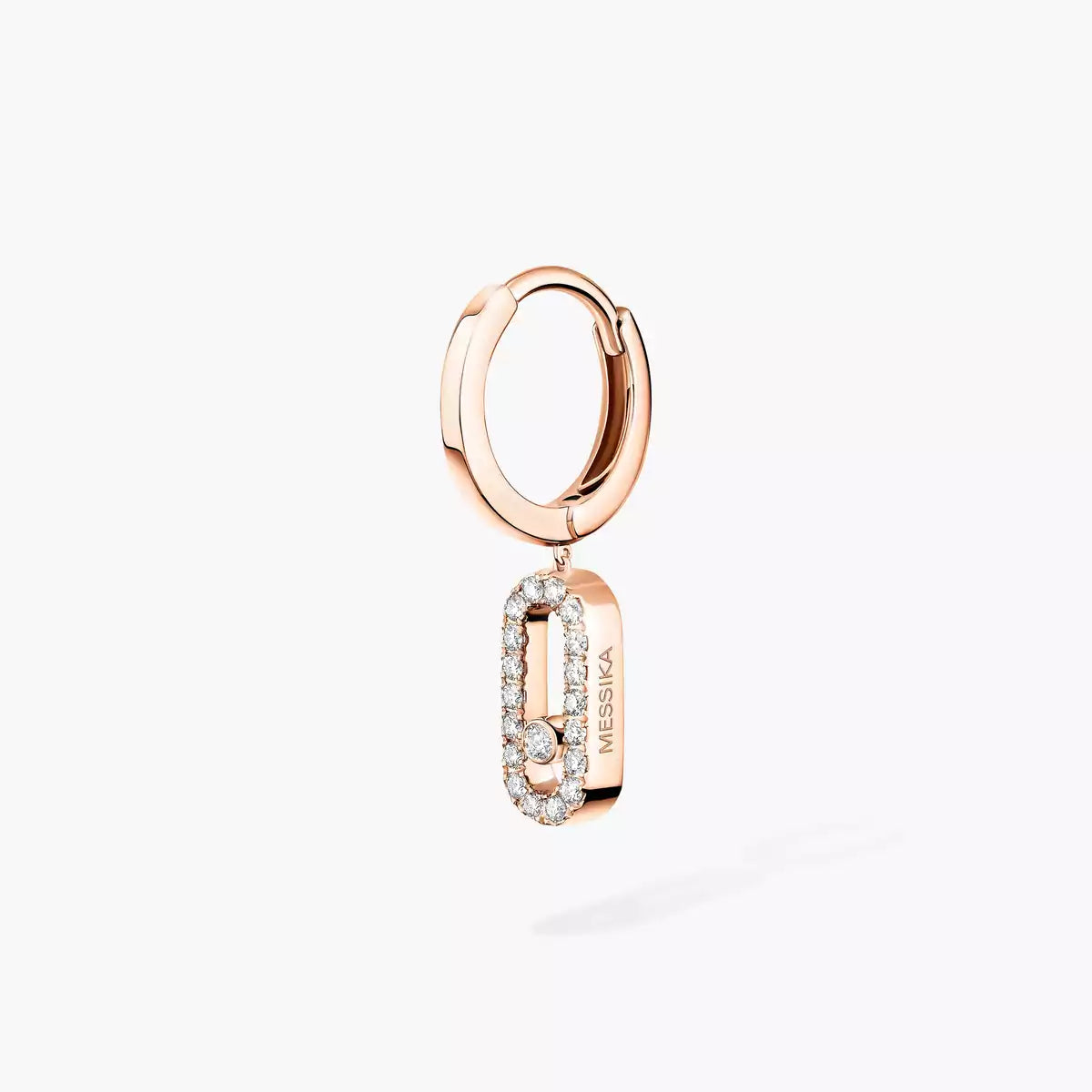 [Aura ]Move Uno Single Diamond Hoop Earring