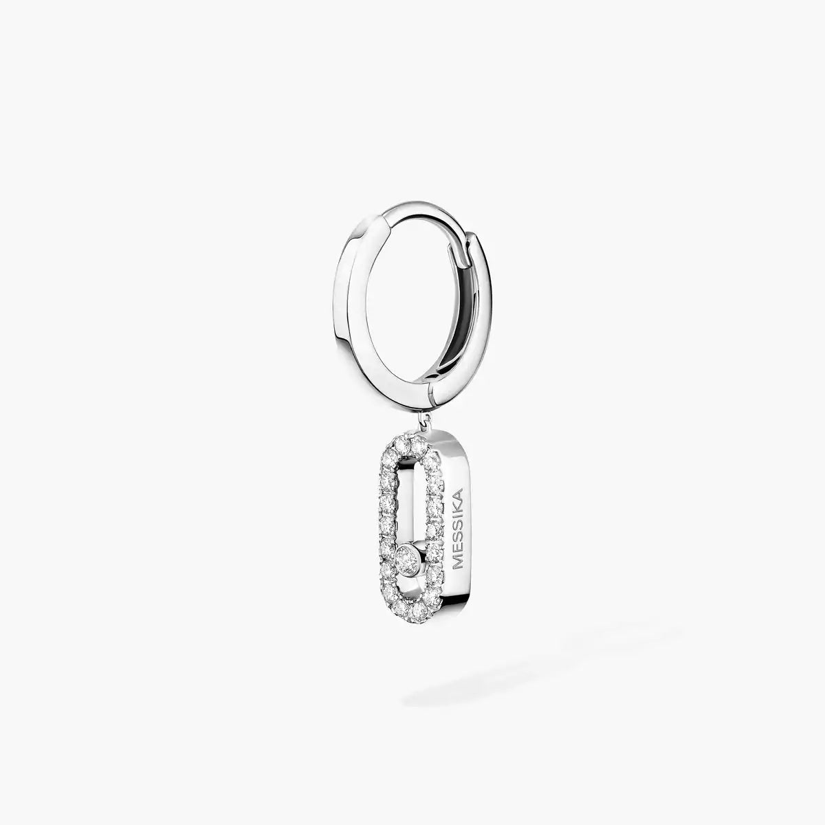 [Aura ]Move Uno Single Diamond Hoop Earring