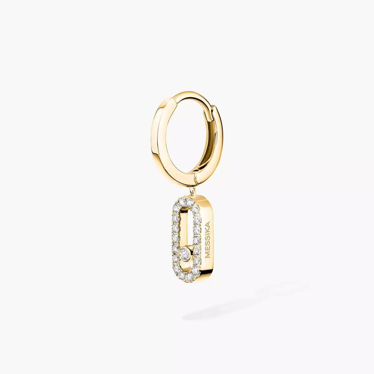 [Aura ]Move Uno Single Diamond Hoop Earring