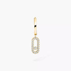 [Aura ]Move Uno Single Diamond Hoop Earring