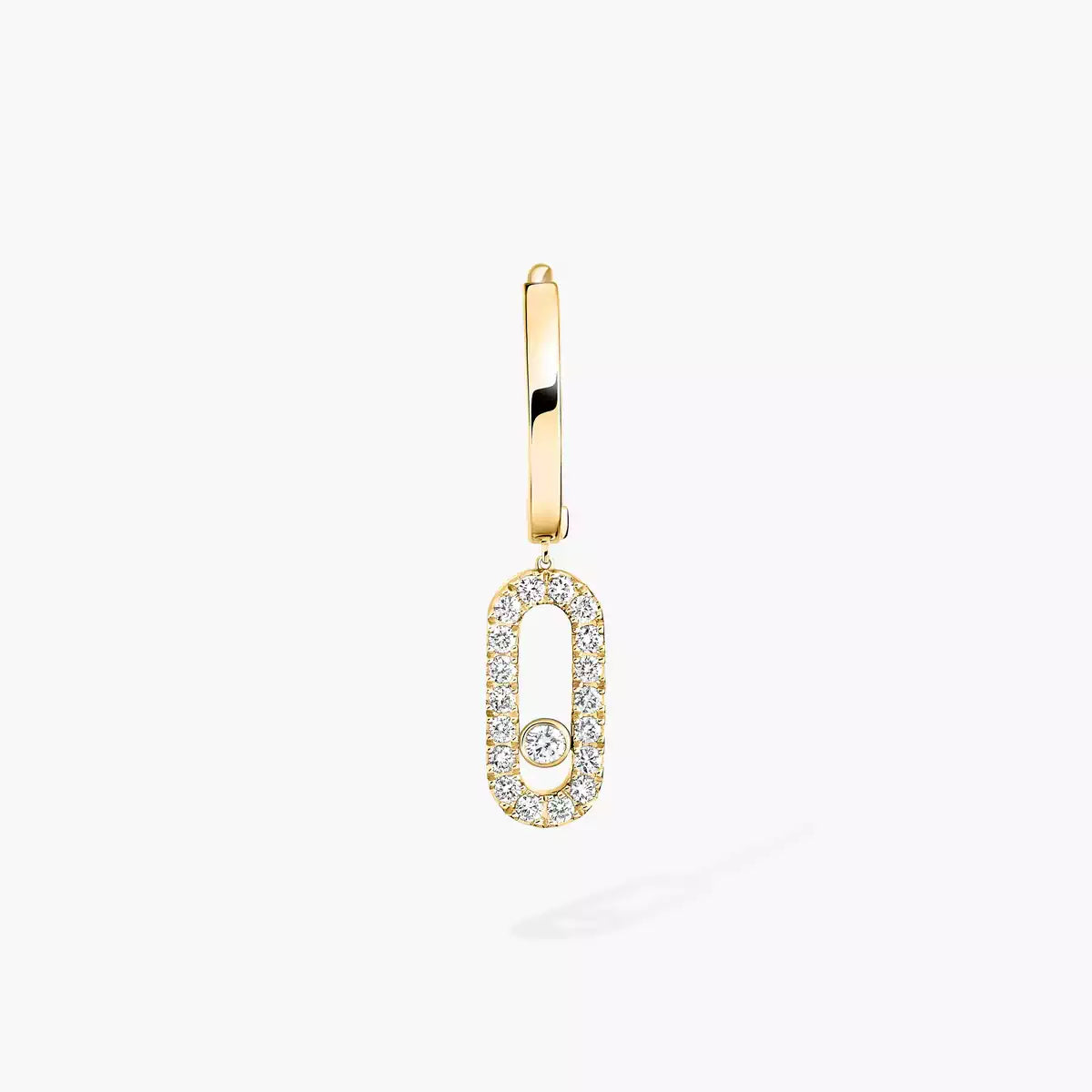 [Aura ]Move Uno Single Diamond Hoop Earring