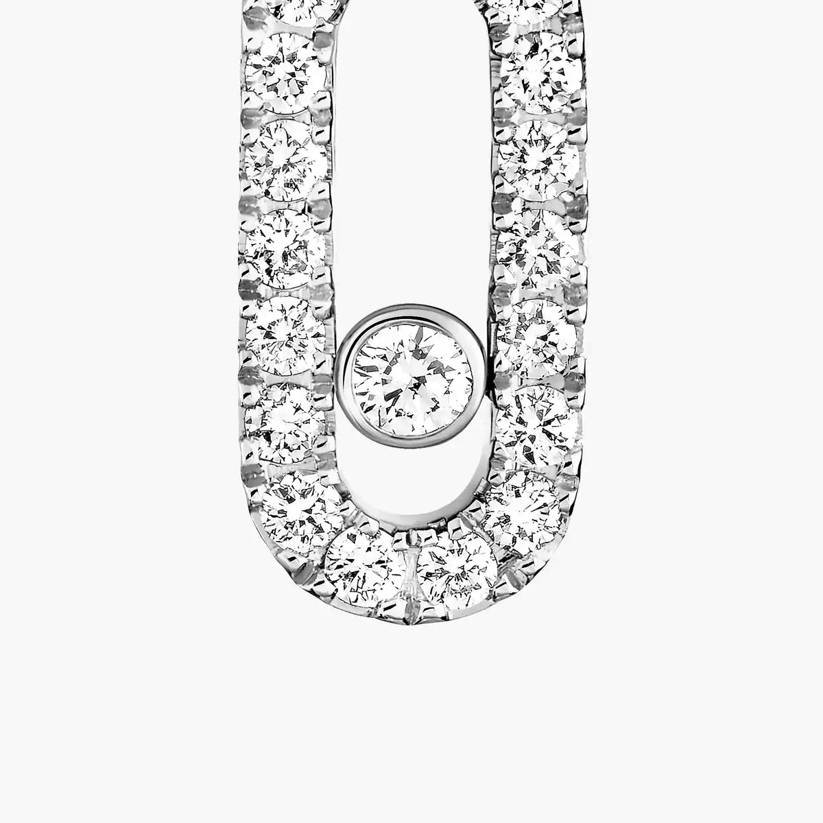 [Aura ]Move Uno Single Diamond Hoop Earring