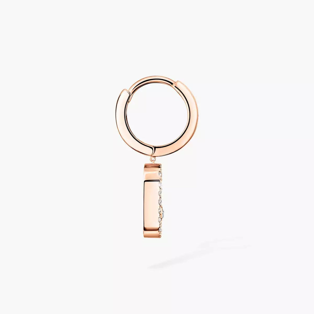 [Aura ]Move Uno Single Diamond Hoop Earring