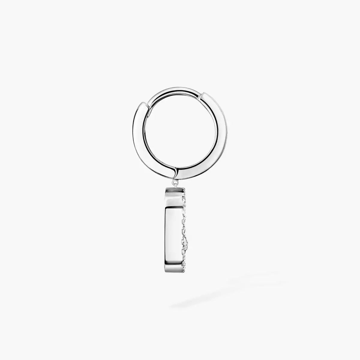 [Aura ]Move Uno Single Diamond Hoop Earring