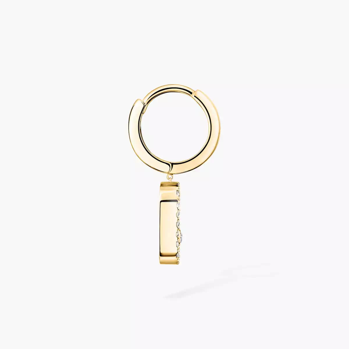 [Aura ]Move Uno Single Diamond Hoop Earring