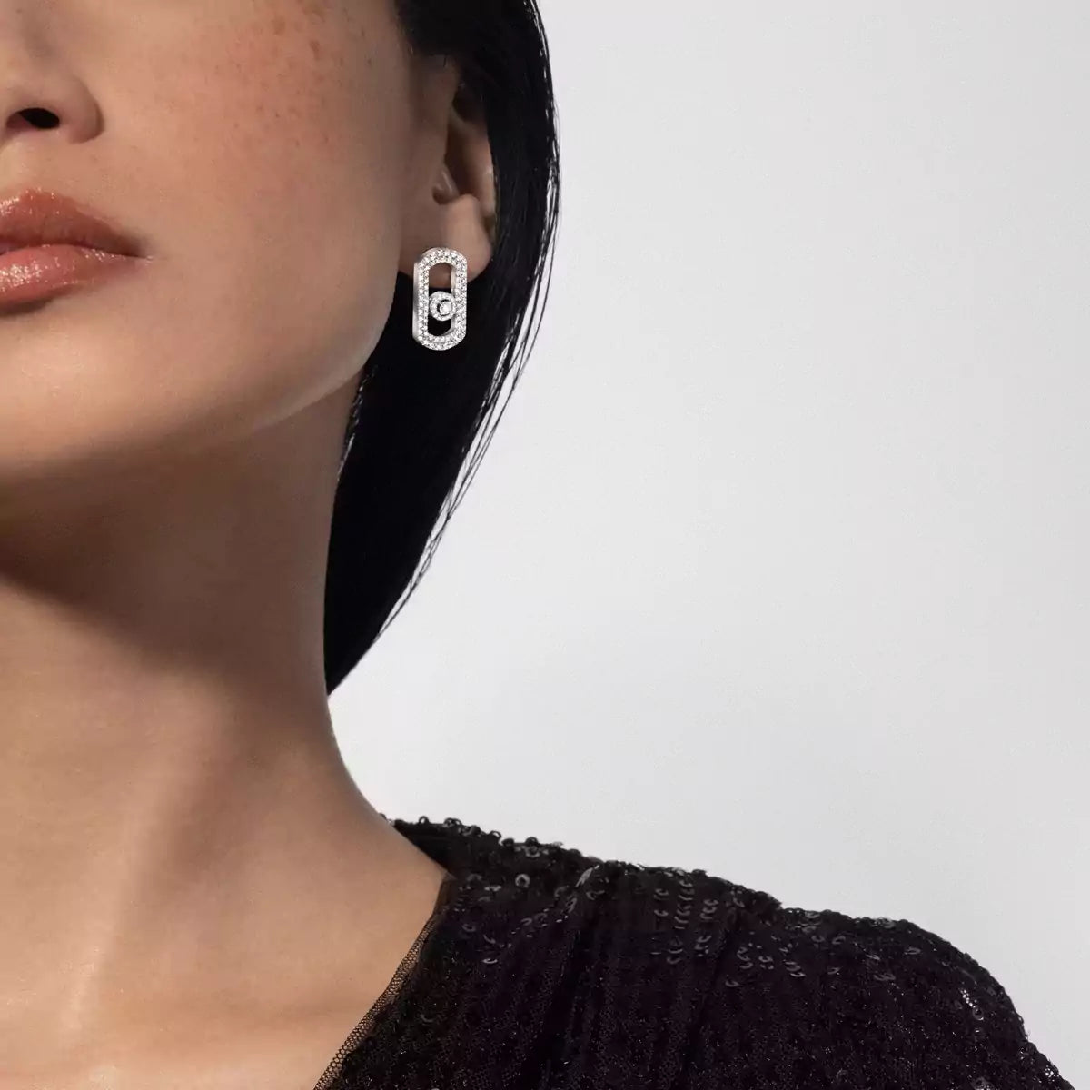 [Aura ]So Move Pave_-Set Diamond Earrings in Silver