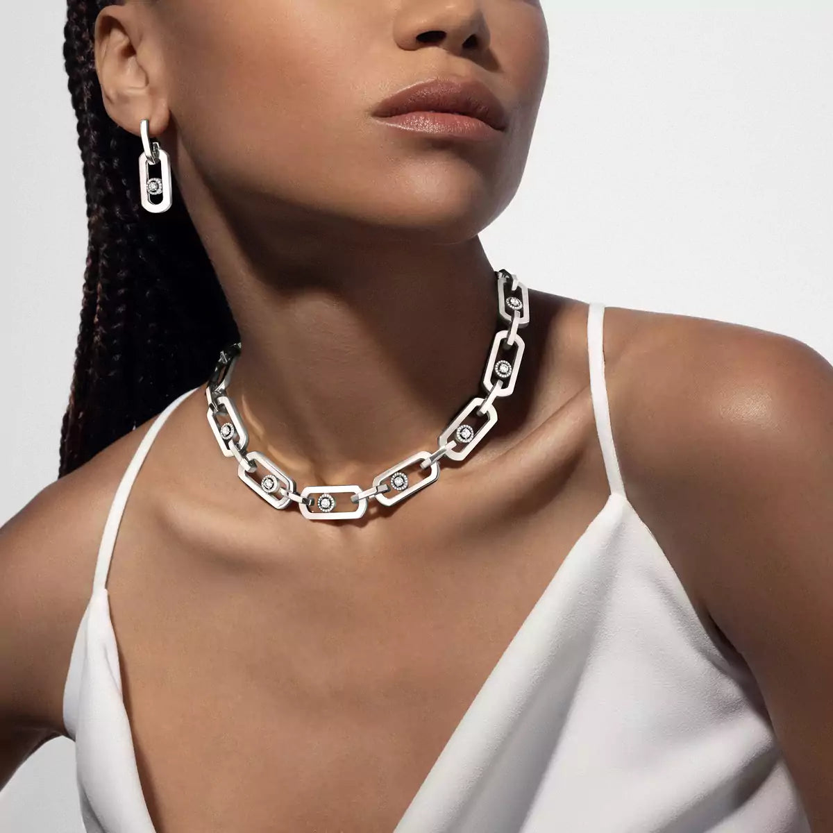 [Aura ]So Move XL Diamond Pendant Earrings