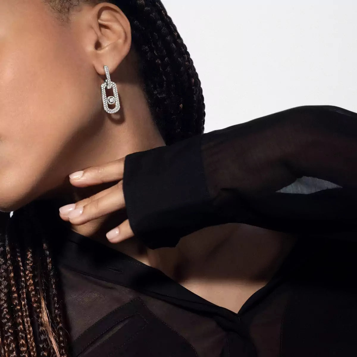 [Aura ]So Move XL Pave_-Set Diamond Pendant Earrings