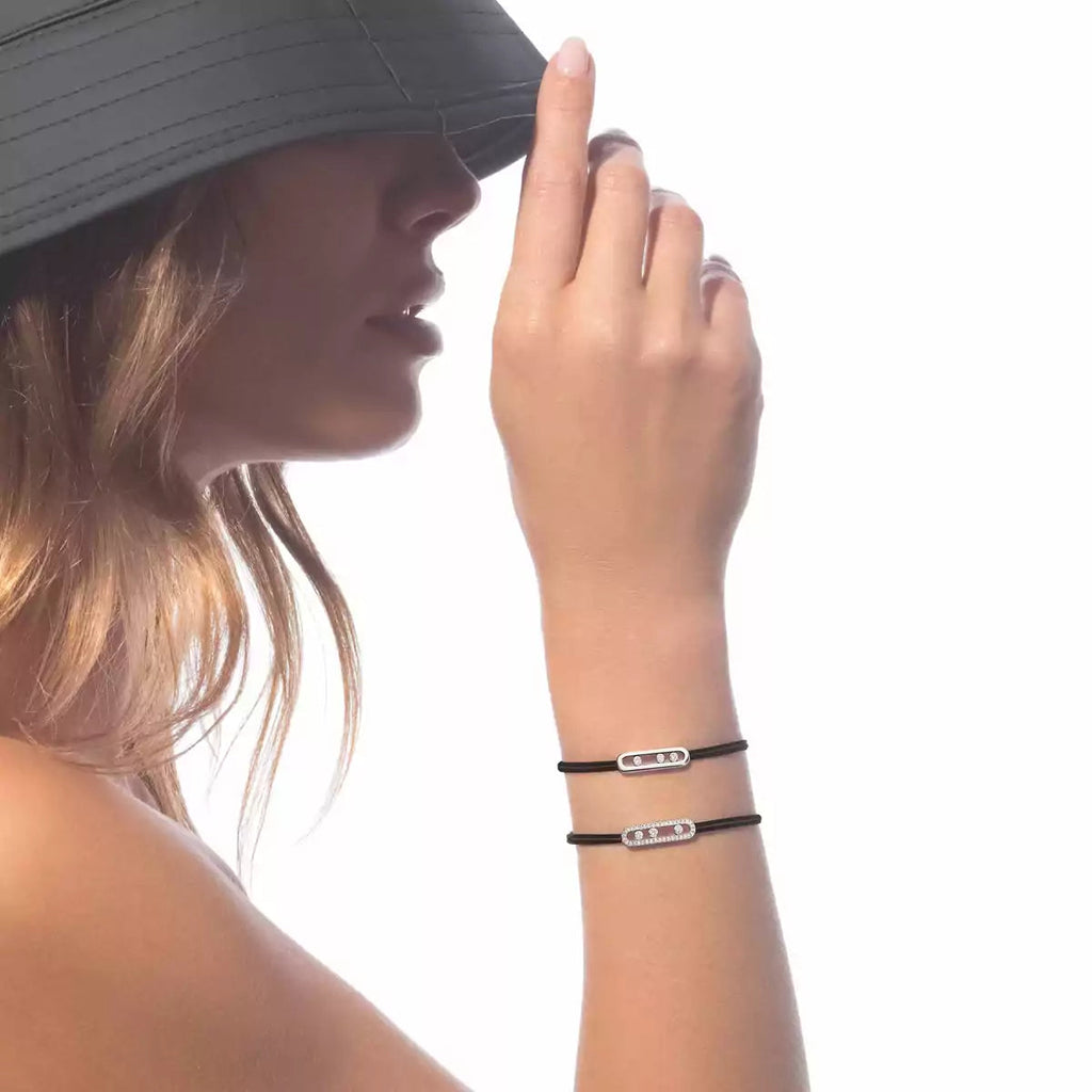 [Aura ]Messika Care(s) pink cord pavé bracelet