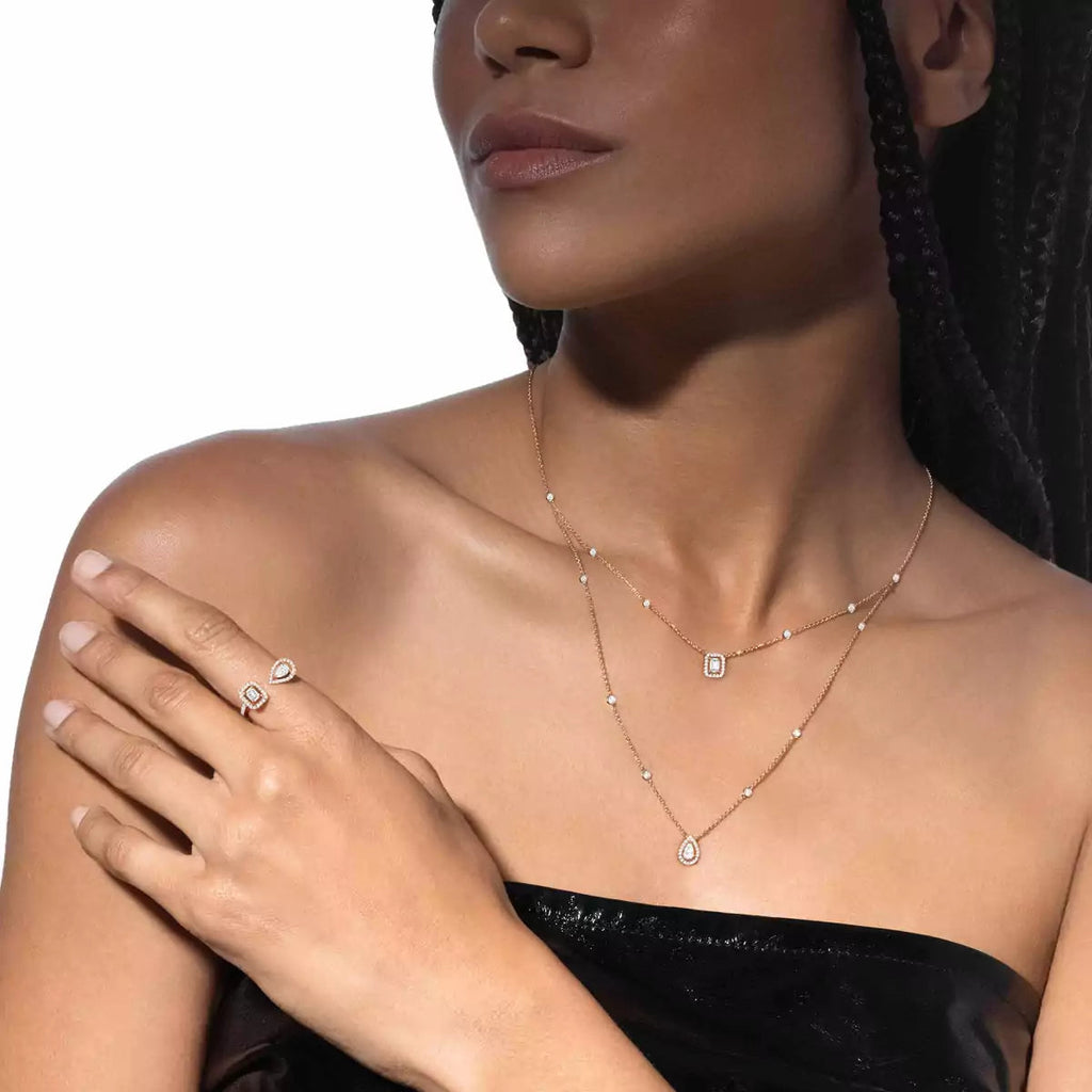 [Aura ] Diamond Necklace My Twin 2 Rows