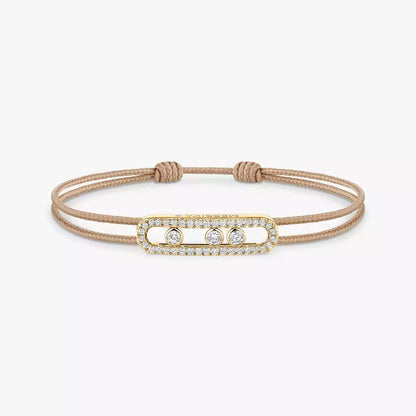 [⭐Aura ]Messika Care(s) pink cord pavé bracelet