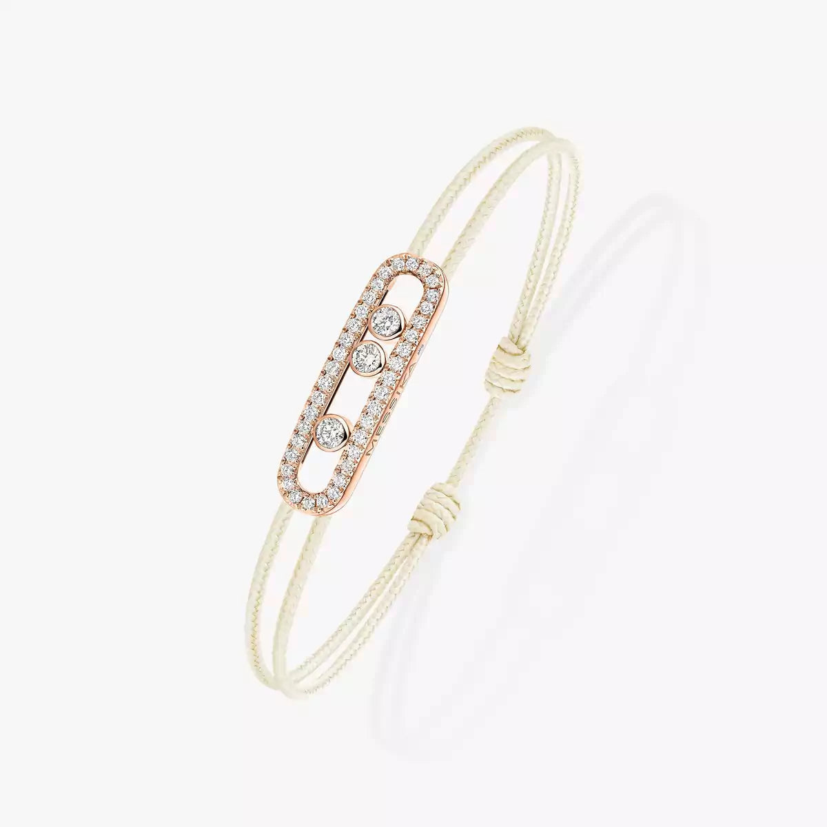[Aura ]Messika Care(s) pink cord pavé bracelet