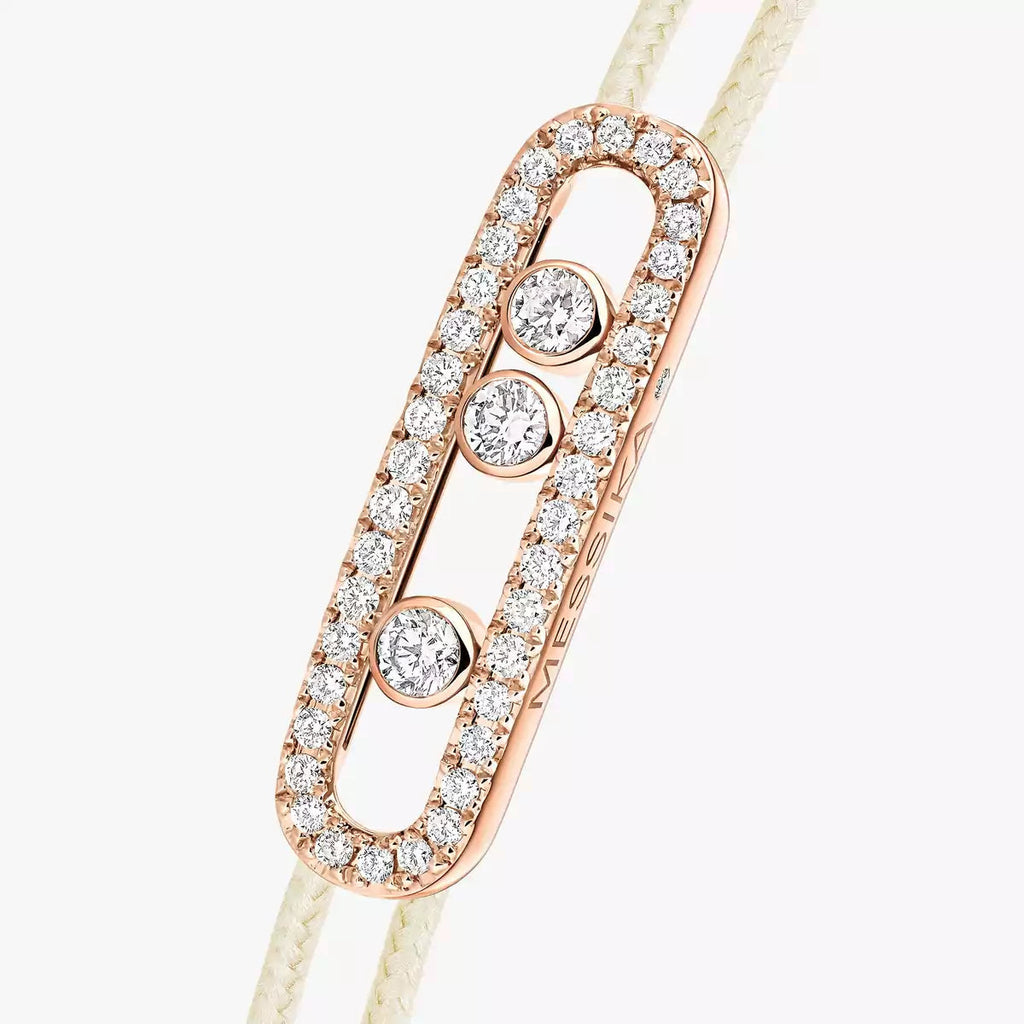 [Aura ]Messika Care(s) pink cord pavé bracelet