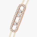 [Aura ]Messika Care(s) pink cord pavé bracelet