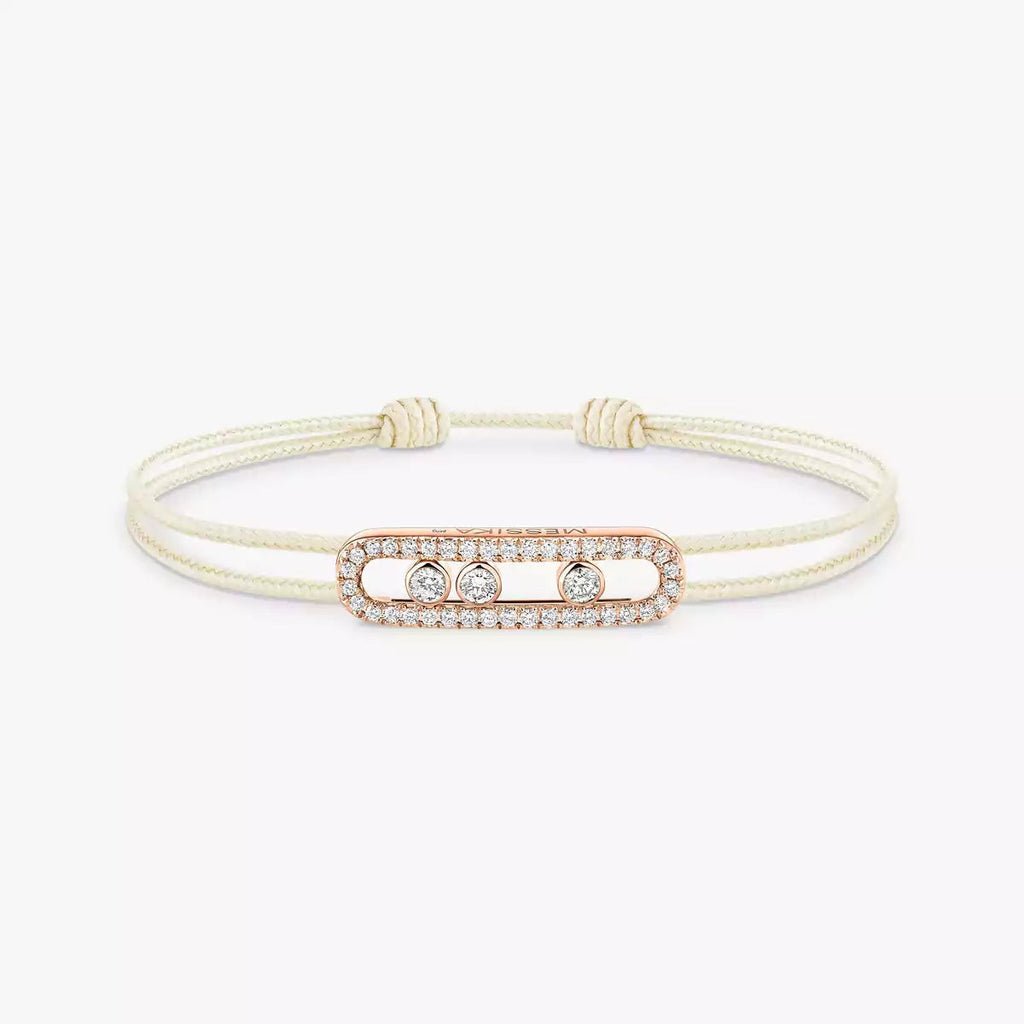 [Aura ]Messika Care(s) pink cord pavé bracelet