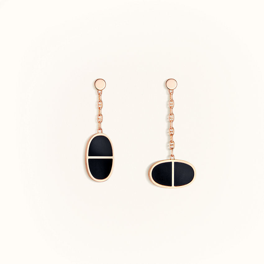 Aura CHAINE VERSO BLACK CERAMIC EARRINGS