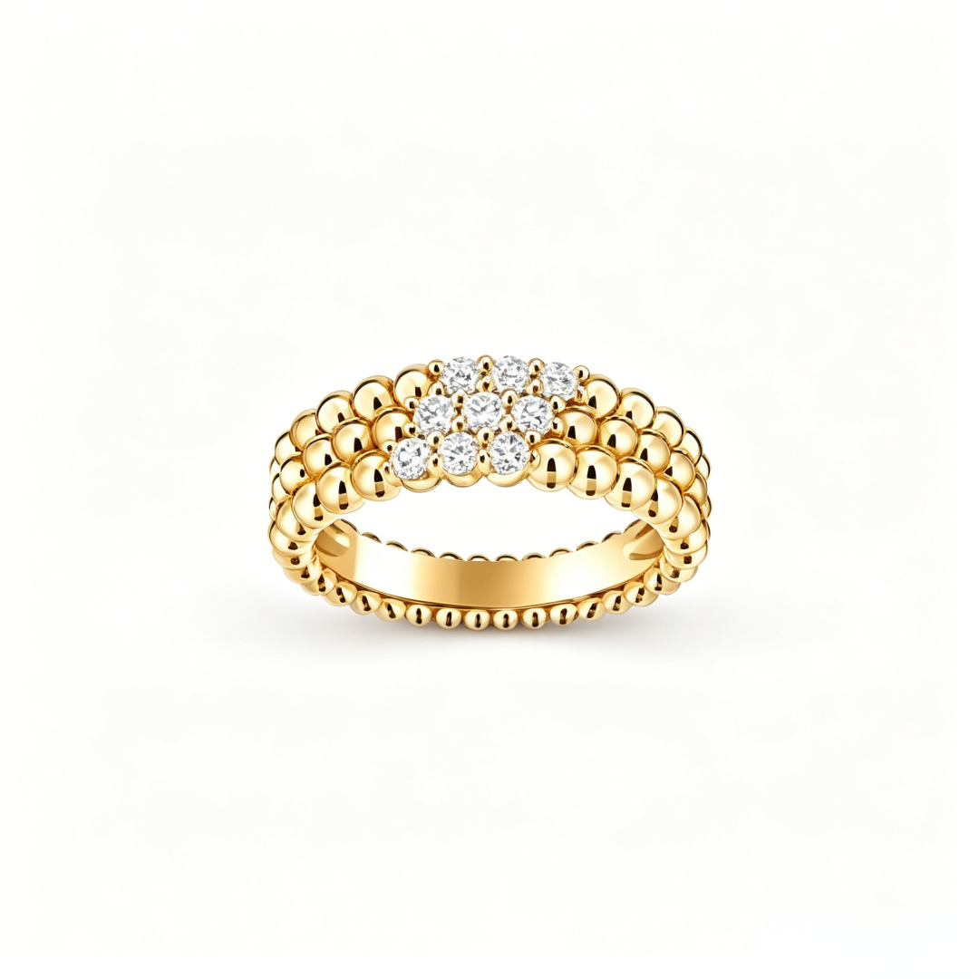 [Aura ]  THREE-ROW DIAMOND RING
