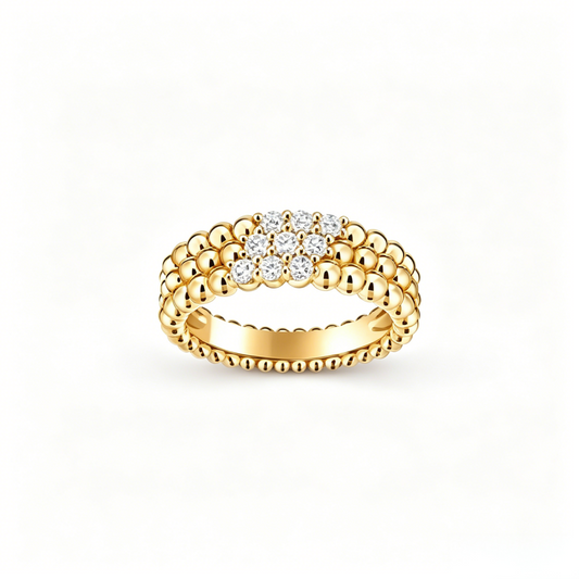 [⭐Aura ]  THREE-ROW DIAMOND RING