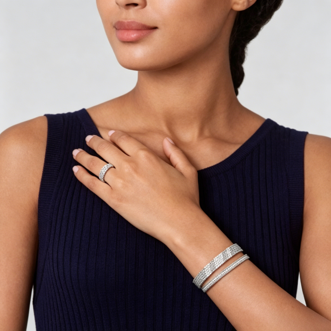[Aura ]  THREE-ROW DIAMOND RING