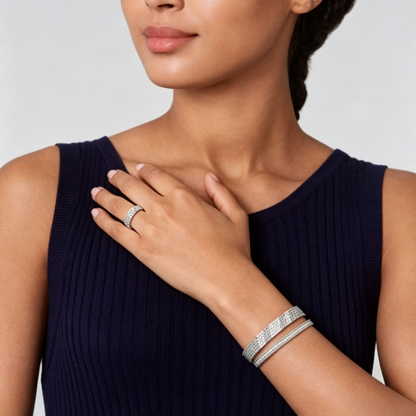 [Aura ]  DREIREIHIGER DIAMANTENRING