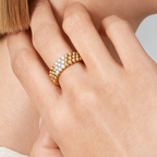 [Aura ]  THREE-ROW DIAMOND RING