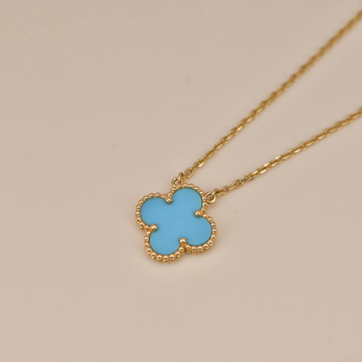 [Spark]CLOVER 15MM VINTAGE TURQUOISE NECKLACE