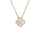 Aura CLOVER 15MM DIAMANTWEISSE FRITILLARIA-HALSKETTE