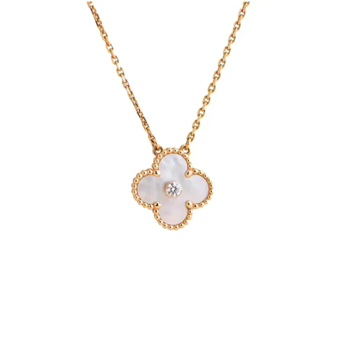 Aura CLOVER 15MM DIAMANTWEISSE FRITILLARIA-HALSKETTE