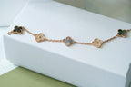[Aura ]Neue CLOVER 5 MOTIF GRAU MOP ARMBAND KOLLEKTION