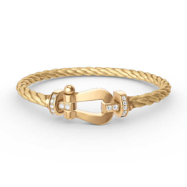 [⭐Aura ]FORCE LARGE HORSESHOE HALF DIAMOND BRACELET GOLD