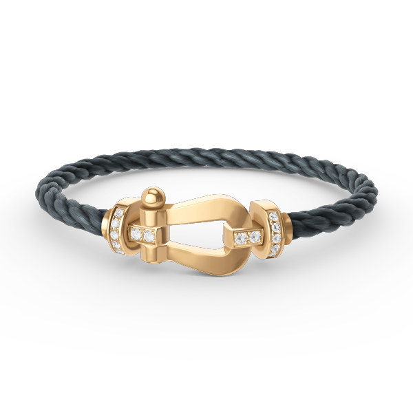 Aura FORCE LARGE HORSESHOE HALF DIAMOND BRACELET GOLD